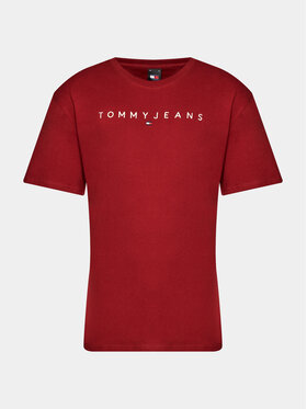 Tommy Jeans Tommy Jeans Tricou Linear Logo DM0DM17993 Roșu Regular Fit
