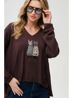 blue shadow blue shadow Sweter Kety Brązowy Regular Fit