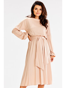 Awama Awama Vestito estivo A602 Beige Basic Fit