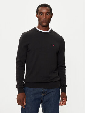 Tommy Hilfiger Tommy Hilfiger Pulover Essential MW0MW14748 Črna Regular Fit