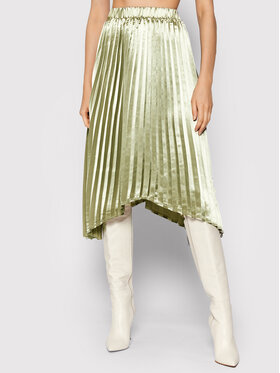 NA-KD NA-KD Плисирана пола Pleated Asymmetric 1018-007371-1130-581 Зелен Regular Fit