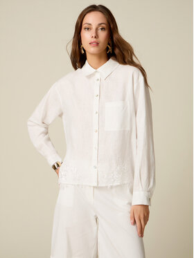 Oltre Oltre Koszula 5041J000865N0S1 Biały Boxy Fit