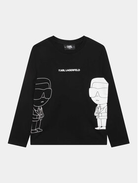 Karl Lagerfeld Kids Karl Lagerfeld Kids Bluzka Z25415 M Czarny Regular Fit