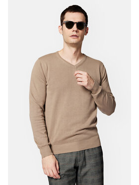 Lancerto Lancerto Sweter Anthony SW073223000047 Beżowy Regular Fit