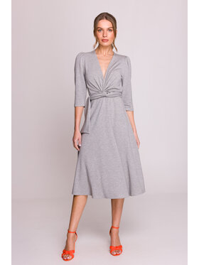 Stylove Stylove Večerní šaty S404 Šedá Premium Fit