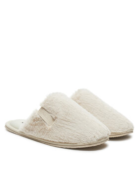 Calvin Klein Jeans Copati Hotel Slipper Fur After Glow YW0YW01593 Écru