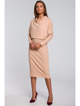 Stylove Stylove Sukienka codzienna S245 Beżowy Regular Fit