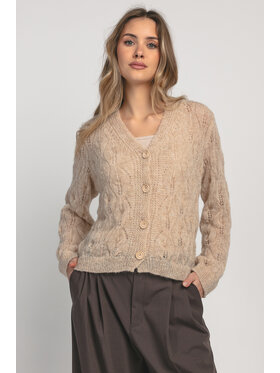 Fobya Fobya Kardigan F1967 Beżowy Basic Fit