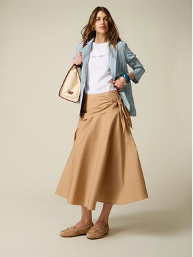 Oltre Oltre Gonna midi 1044R001606N012 Crema A-Line Fit