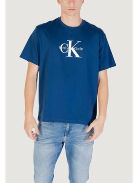 Calvin Klein Jeans Calvin Klein Jeans T-Shirt SS Hero Monologo Tee Niebieski Casual Fit