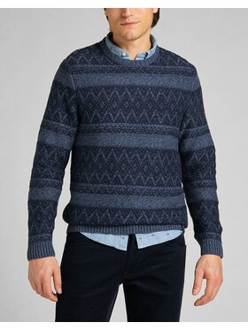 Lee Lee Sweter CREW SEAS KNIT Niebieski Regular Fit