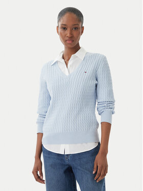 Tommy Hilfiger Tommy Hilfiger Sweater WW0WW44987 Világoskék Regular Fit