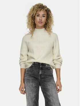 ONLY ONLY Bluză cu gât Katia 15324678 Écru Regular Fit