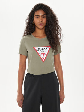 Guess Guess Marškinėliai W1YI1B I3Z14 Žalia Regular Fit