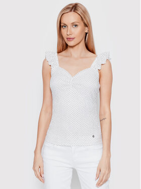 Guess Guess топ Vincenza W2GP30 KB440 Бял Slim Fit