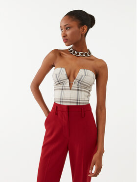 Patrizia Pepe Patrizia Pepe Top 8C0642/A7U2-XV91 Écru Slim Fit