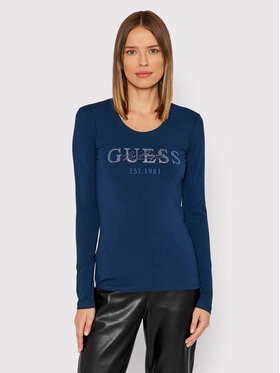 Guess Guess Блуза Izaga W1BI03 J1311 Тъмносин Slim Fit