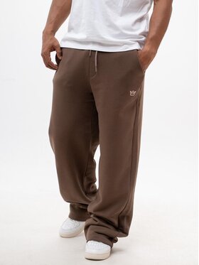 Jigga Wear Jigga Wear Spodnie dresowe Spodnie Dresowe Baggy Męskie Brązowe Mocha mousse Jigga Wear Simple Crown L Brązowy Baggy Fit