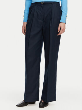 Tommy Hilfiger Tommy Hilfiger Spodnie materiałowe WW0WW48884 Granatowy Wide Leg