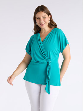 Fiorella Rubino Fiorella Rubino T-Shirt G447L208801N004 Turkusowy Slim Fit