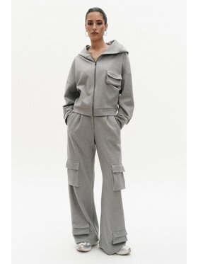 BENU BENU Felpa Szara z Zamkiem Grigio Loose Fit