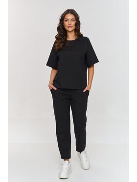 Makadamia Makadamia Dres m865 Czarny Relaxed Fit