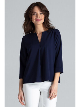 Lenitif Lenitif Bluzka L035 Granatowy Regular Fit