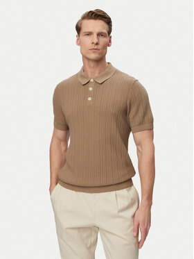 JOOP! Jeans JOOP! Jeans Тениска с яка и копчета Colinor 30101603 Бежов Regular Fit