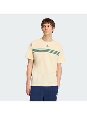 adidas adidas T-Shirt CHEST STRIPES Żółty Regular Fit