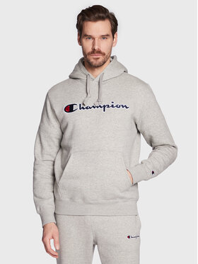 Champion Champion Bluza Script Logo Embroidery 217858 Szary Comfort Fit