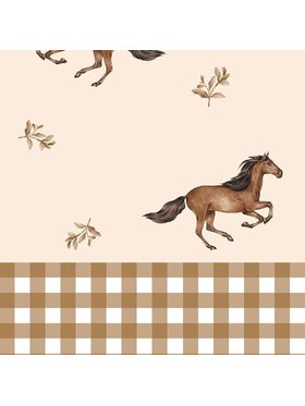 Dekornik Dekornik Tapeta Horses and check brown Beżowy