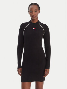 Tommy Jeans Tommy Jeans Strickkleid DW0DW21914 Schwarz Regular Fit