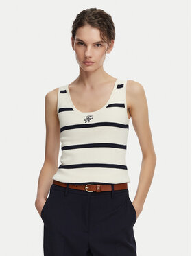Tommy Hilfiger Tommy Hilfiger Top WW0WW48480 Krémová Slim Fit