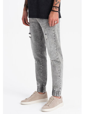 Ombre Ombre Jeansy OM-PADJ-0150 Šedá Slim Fit