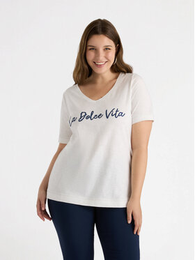 Fiorella Rubino Fiorella Rubino T-Shirt G124L008419N011 Biały Regular Fit