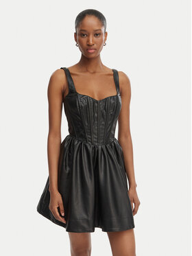 Bardot Bardot Rochie din imitație de piele Savoy 60114DB Negru Regular Fit