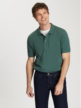 Cross Jeans Cross Jeans Polo 16087-027 Zielony Regular Fit