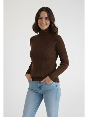 FIGL FIGL Sweter M1267 Brązowy Regular Fit