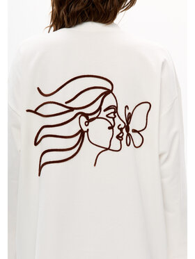 Mirons Mirons Longsleeve Print Biały Oversize