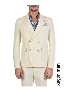 Xagon Xagon Giacca da abito P21021 PD1301 Écru Slim Fit