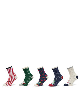 ONLY ONLY Set di 5 paia di calzini lunghi da donna Christmas 15302304 Multicolore