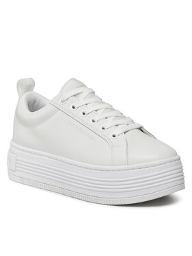 Calvin Klein Jeans Calvin Klein Jeans Sneakersy Bold Flatf Low Laceup Lth In Lum YW0YW01309 Bílá