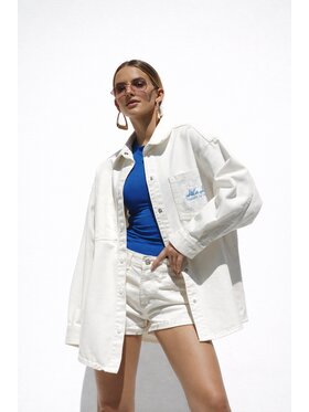 LilaLou LilaLou Kurtka jeansowa RHODE Biały Oversize