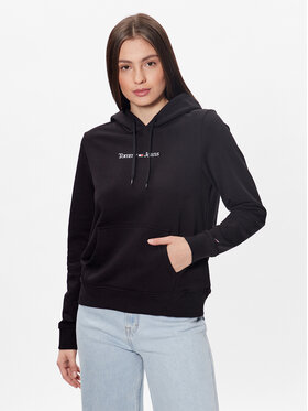 Tommy Jeans Tommy Jeans Mikina Serif Linear DW0DW15649 Černá Regular Fit