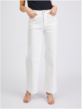 Orsay Orsay Jeansy 313081000000__40 Biały Wide Leg