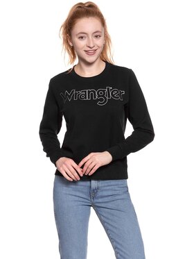Wrangler Wrangler Bluza CREW SWEAT Czarny Regular Fit