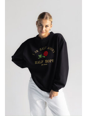 White Rvbbit White Rvbbit Bluza z haftem Jane Austen Czarny Oversize