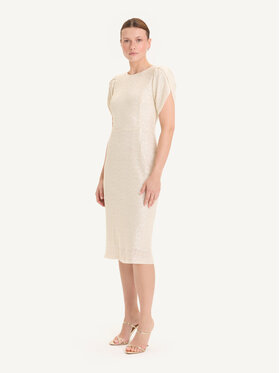 KMX KMX Sukienka koktajlowa 925900001 Beżowy Fitted Fit