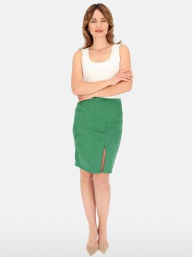 Perso Perso Spódnica mini JPE241075F Zielony Regular Fit