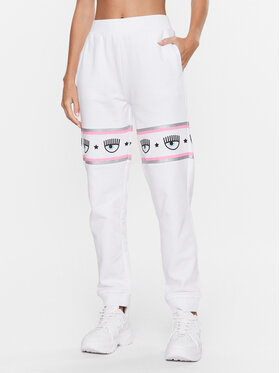 Chiara Ferragni Chiara Ferragni Долнище анцуг 74CBAF01 Бял Regular Fit